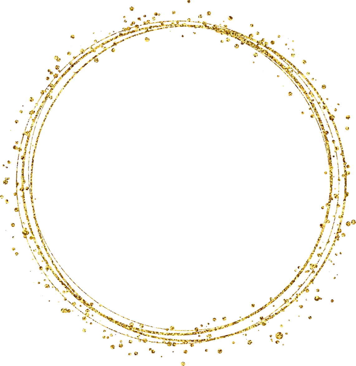Gold Glitter Round Frame